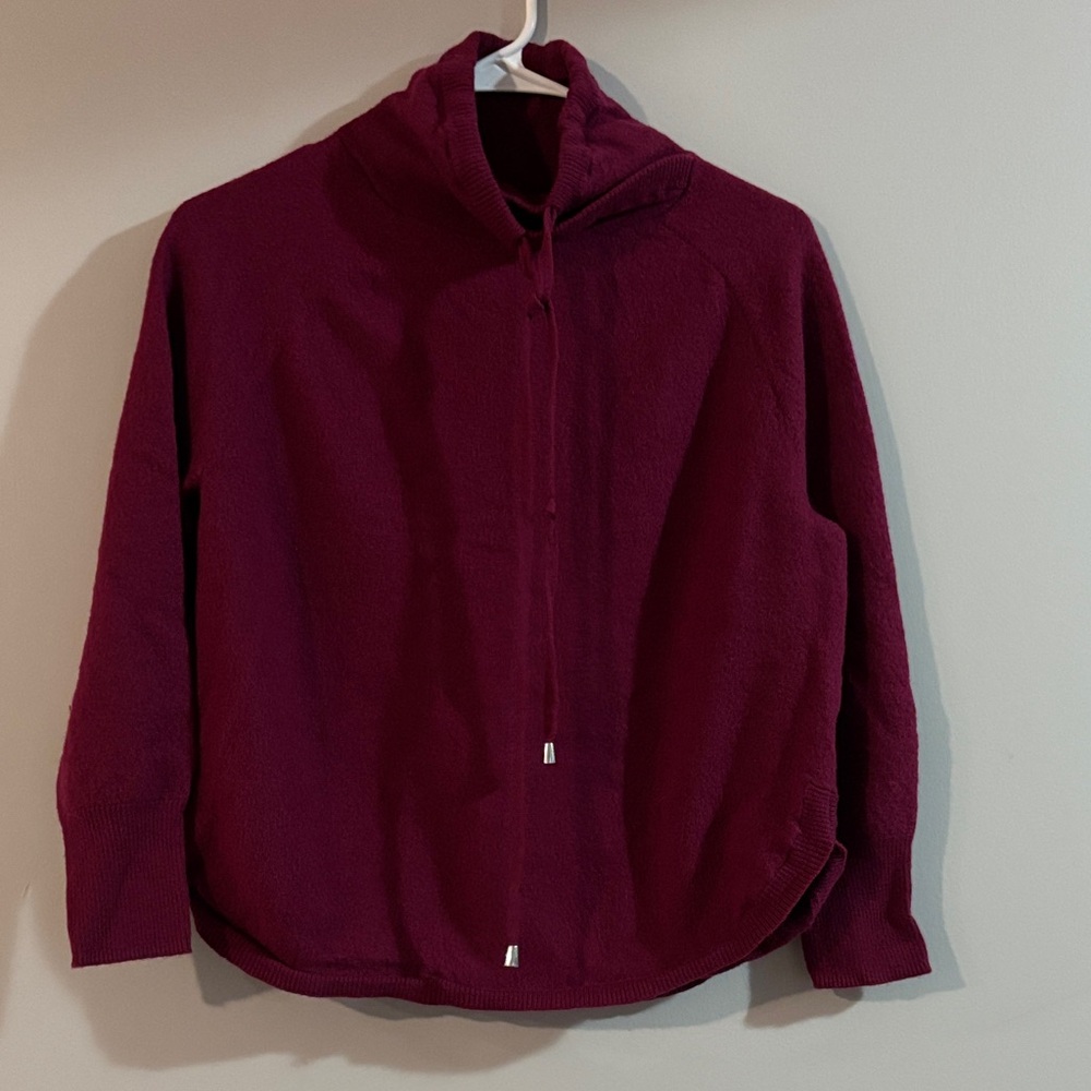 Cynthia Rowley Wine Cowl Zip Pullover Sweater